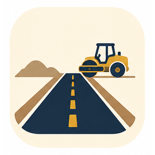 Icon for civil works and road construction services